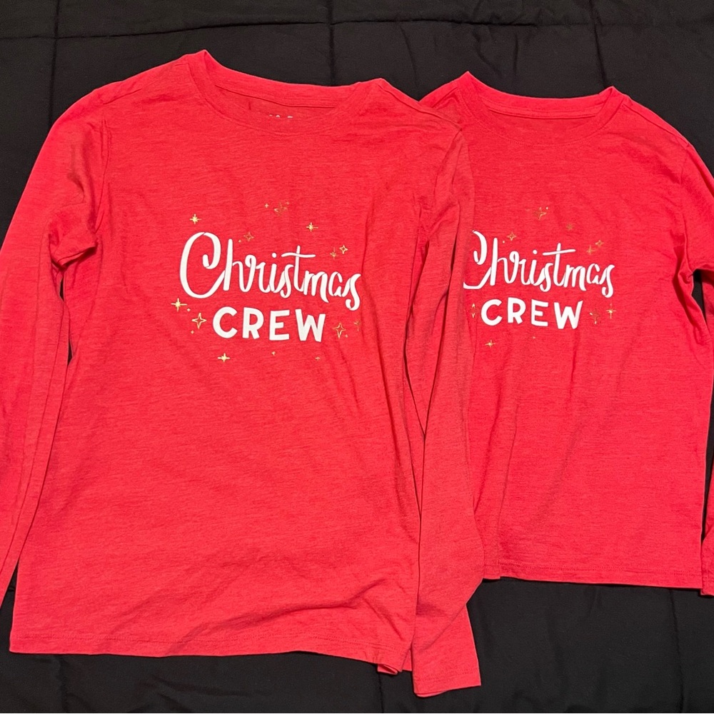 Cat & Jack Christmas Crew Long Sleeve Tees